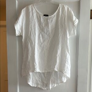 Terzo Millenio made in Italy 100% linen hi-low short sleeve top